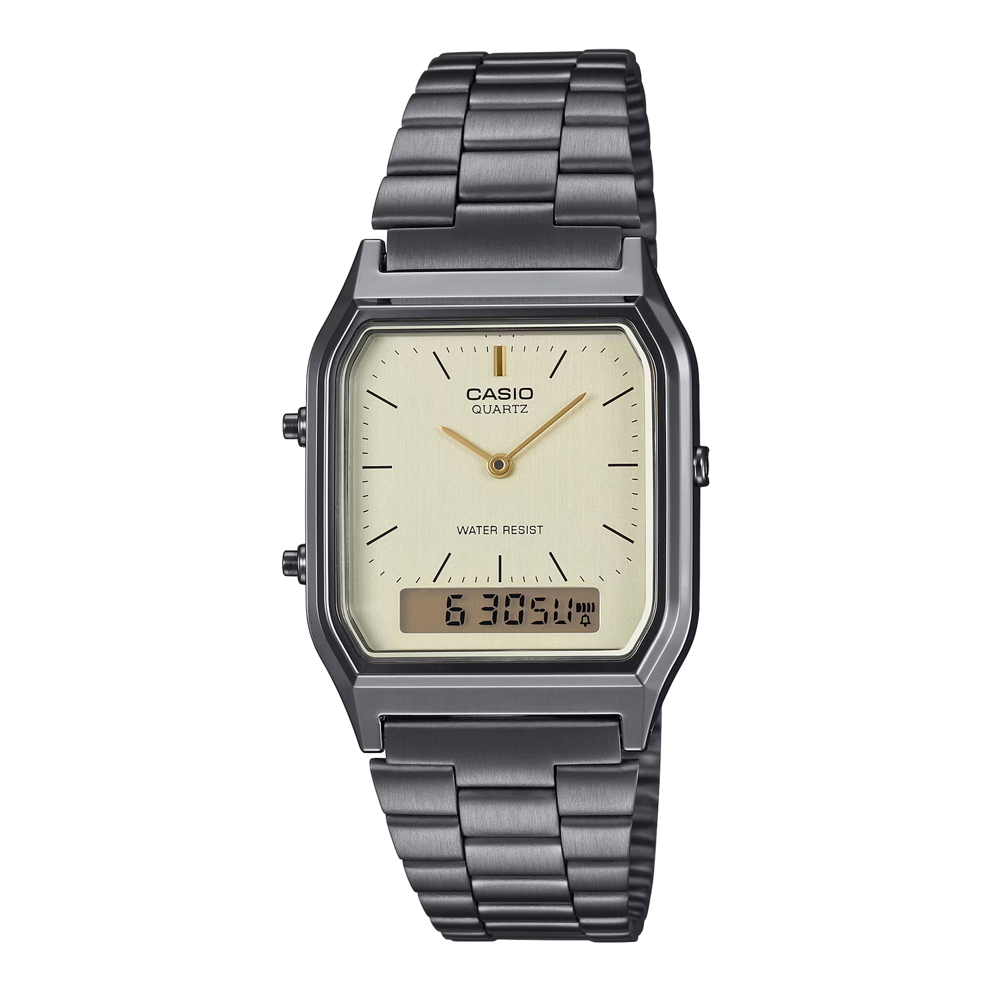 AQ-230A | RELOJ CASIO ORIGINAL DE ACERO DORADO/PLATEADO