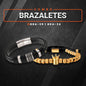 COMBO BRAZALETE CUERO Y ACERO | SKU: BRA-39 y BRA-34