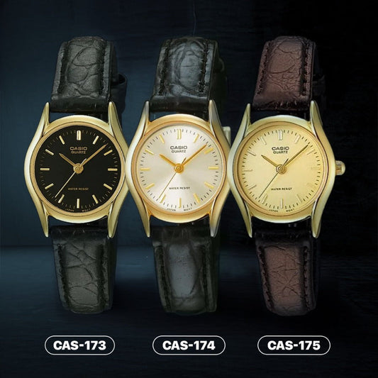 LTP-1094 | RELOJ CASIO ORIGINAL DE CUERO DORADO | CAS-173, CAS-174, CAS-175