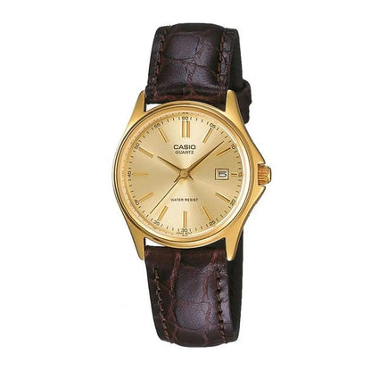 MTP-1183Q-9A/LTP-1183Q-9A RELOJ CASIO DE CUERO PARA PAREJA DE COLOR MARRON | CAS-199, CAS-111