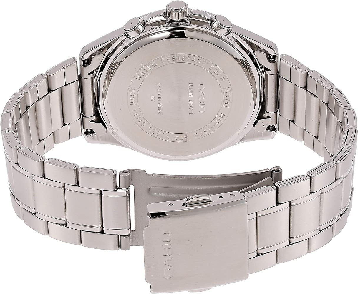 MTP-1375 | RELOJ CASIO ORIGINAL DE ACERO PLATEADO/NEGRO | SKU: CAS-224, CAS-225