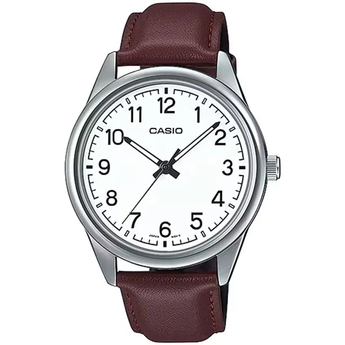MTP-V005 | RELOJ CASIO ORIGINAL DE CUERO NEGRO/BLANCO | CAS-231, CAS-233