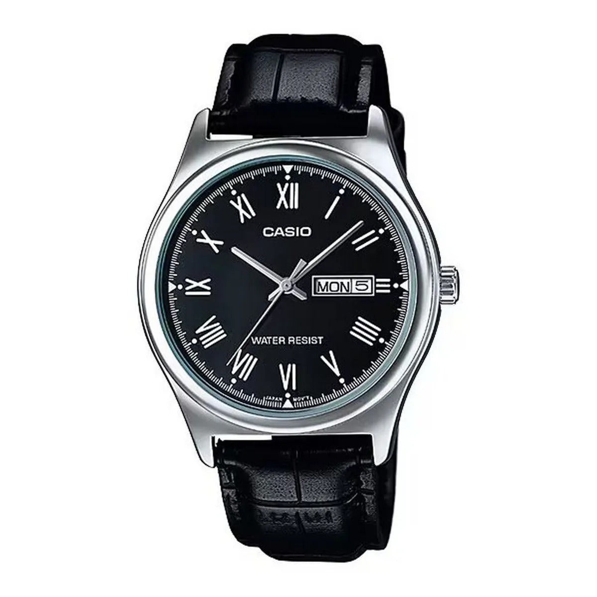 MTP-V006 | RELOJ CASIO ORIGINAL DE CUERO NEGRO | CAS-241, CAS-242