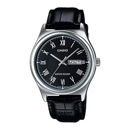 MTP-V006 | RELOJ CASIO ORIGINAL DE CUERO NEGRO | CAS-241, CAS-242