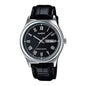 MTP-V006 | RELOJ CASIO ORIGINAL DE CUERO NEGRO | CAS-241, CAS-242