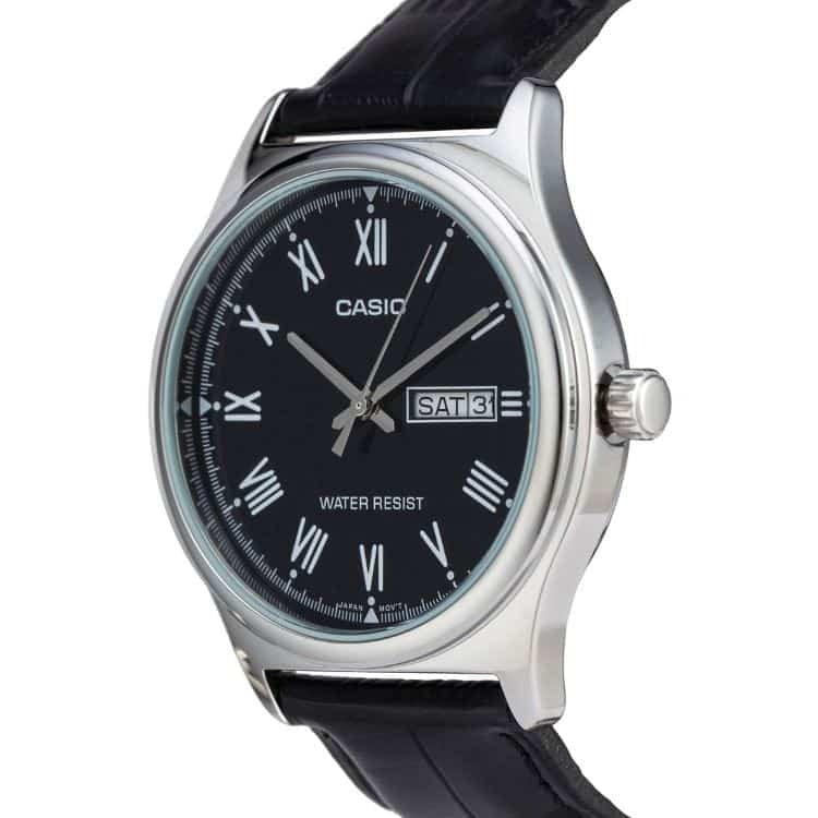 MTP-V006 | RELOJ CASIO ORIGINAL DE CUERO NEGRO | CAS-241, CAS-242