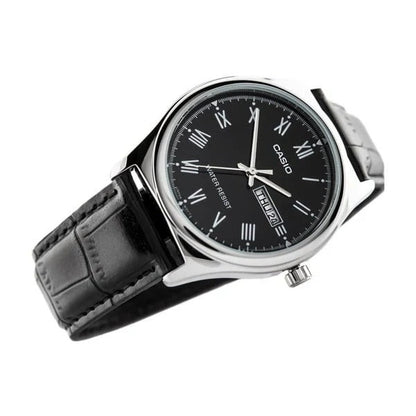 MTP-V006 | RELOJ CASIO ORIGINAL DE CUERO NEGRO | CAS-241, CAS-242