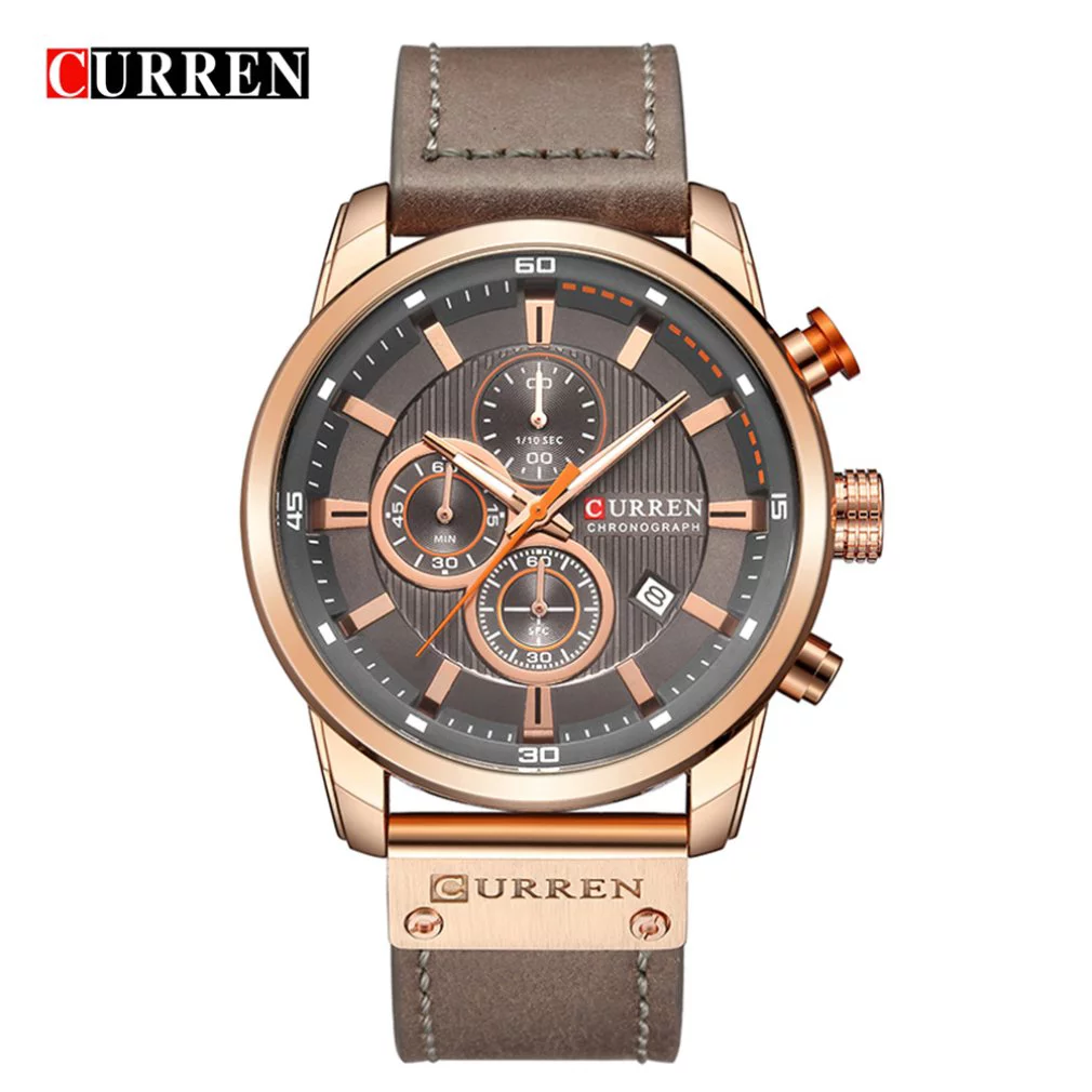 8291 | RELOJ CURREN ORIGINAL CUERO MARRÓN CASUAL