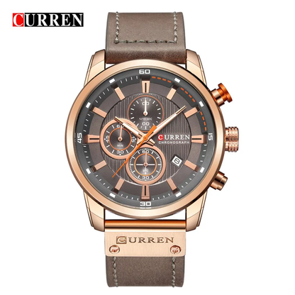 8291 | RELOJ CURREN ORIGINAL CUERO MARRÓN CASUAL