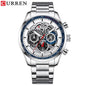 8391 | RELOJ CRONÓGRAFO CURREN ORIGINAL ACERO AZUL/PLATEADO