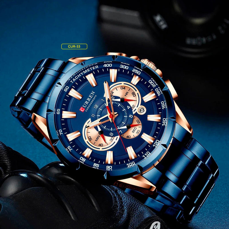 RELOJ CURREN 8363 - QUARTZ NEGRO I PLATEADO I AZUL | CUR-31 I CUR-32 I CUR-33 I CUR-75