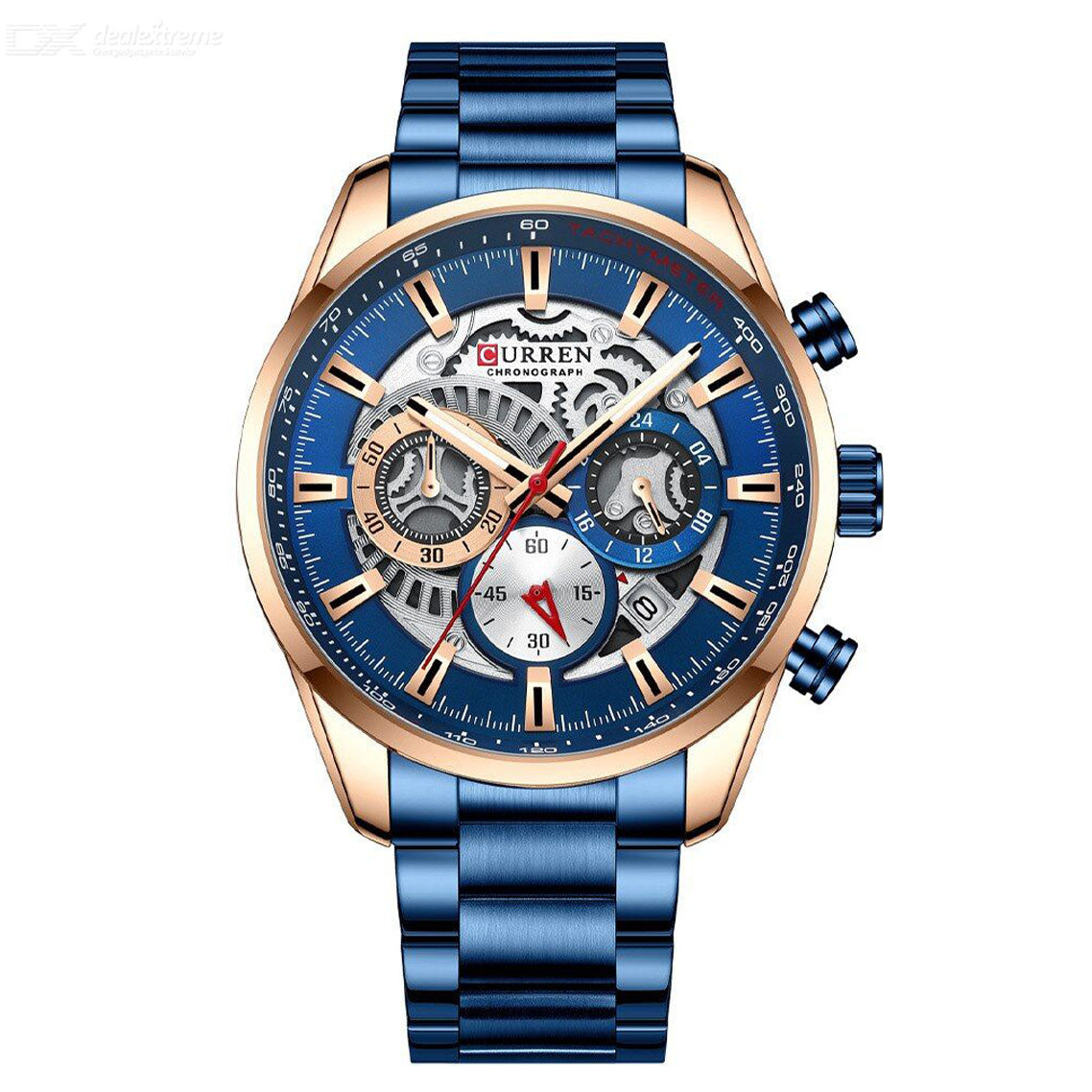 8391 | RELOJ CRONÓGRAFO CURREN ORIGINAL ACERO AZUL/PLATEADO