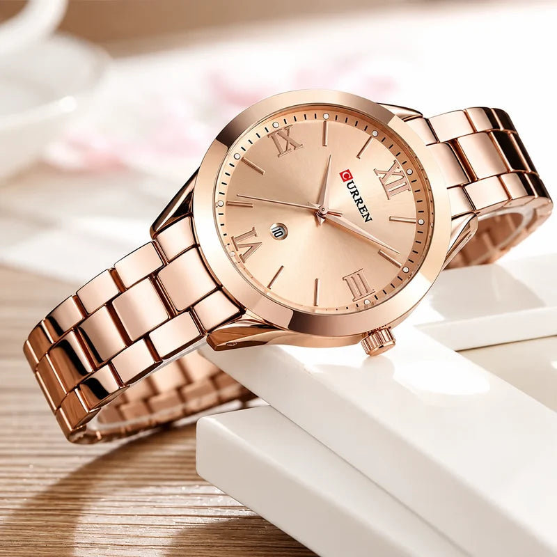 RELOJ CURREN MUJER ORIGINAL ELEGANTE ACERO INOXIDABLE 9007