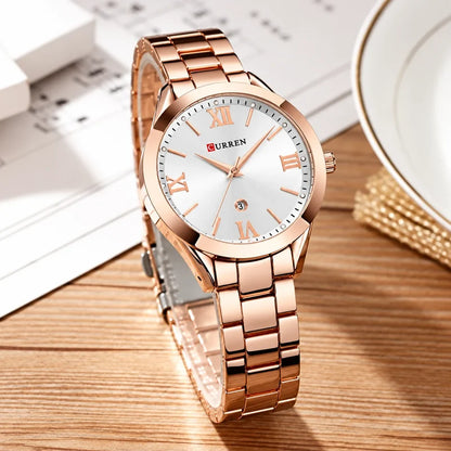 RELOJ CURREN MUJER ORIGINAL ELEGANTE ACERO INOXIDABLE 9007
