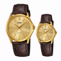 MTP-1183Q-9A/LTP-1183Q-9A RELOJ CASIO DE CUERO PARA PAREJA DE COLOR MARRON | CAS-199, CAS-111