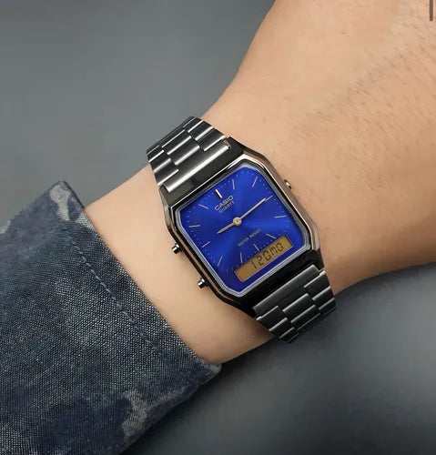 AQ-230 | RELOJ CASIO ORIGINAL DE ACERO PLATEADO | CAS-273