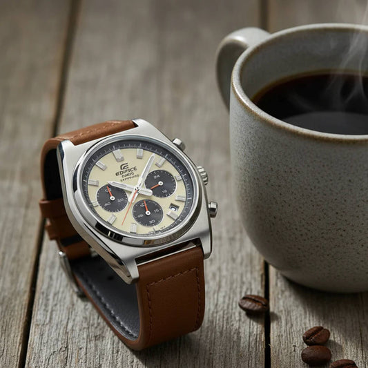 EFB-730L-7AVUDF | RELOJ DE CUERO PARA HOMBRE CASIO EDIFICE - CAFÉ