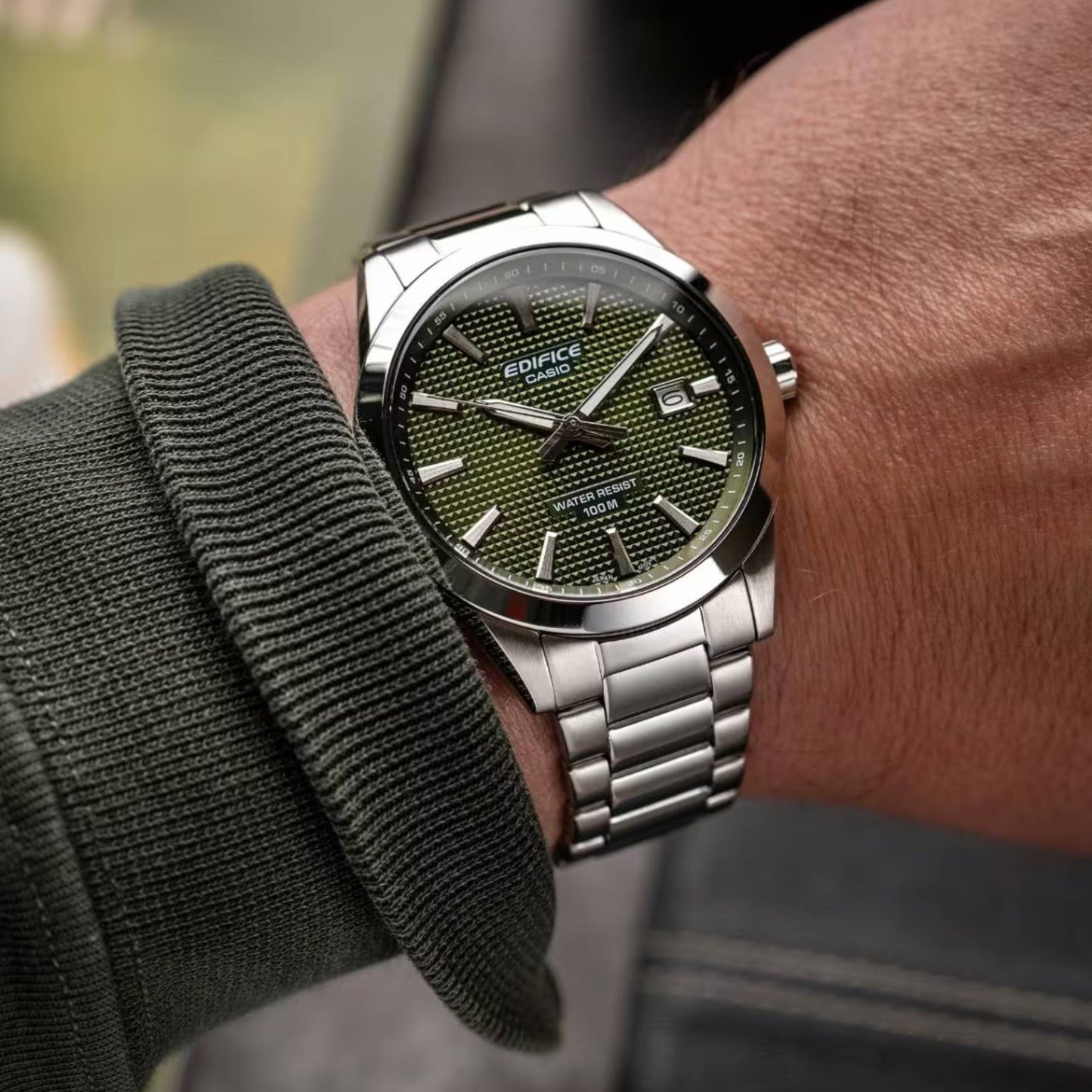 EFV-160D-3AVDF | RELOJ DE ACERO PARA HOMBRE CASIO EDIFICE - VERDE