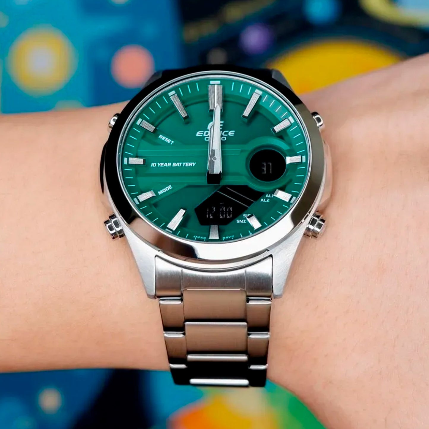 EFV-C120D-3ADF | RELOJ DE ACERO CASUAL PARA HOMBRE CASIO EDIFICE - VERDE