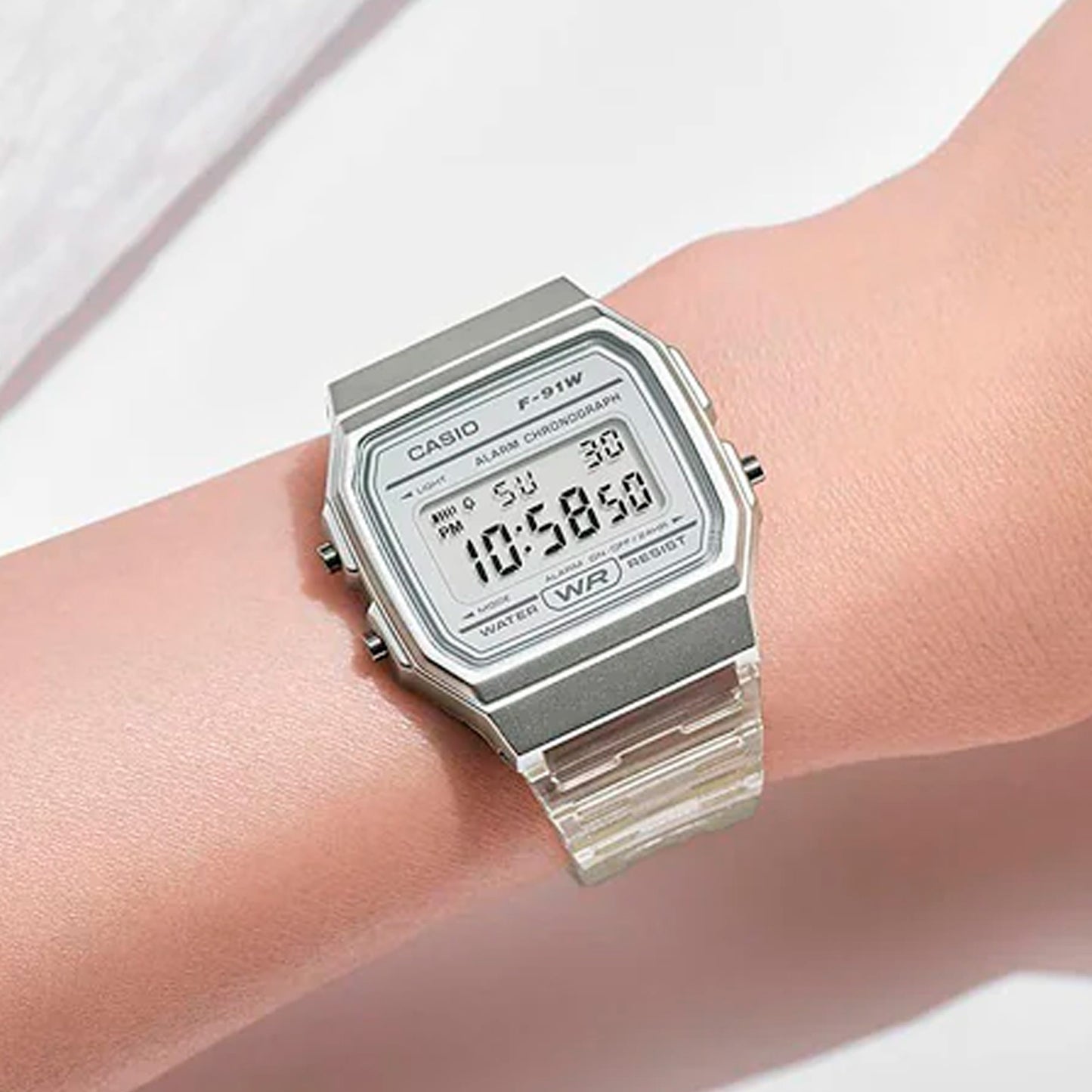 F-91WS | RELOJ DE GOMA Y ACERO CASIO PARA MUJER