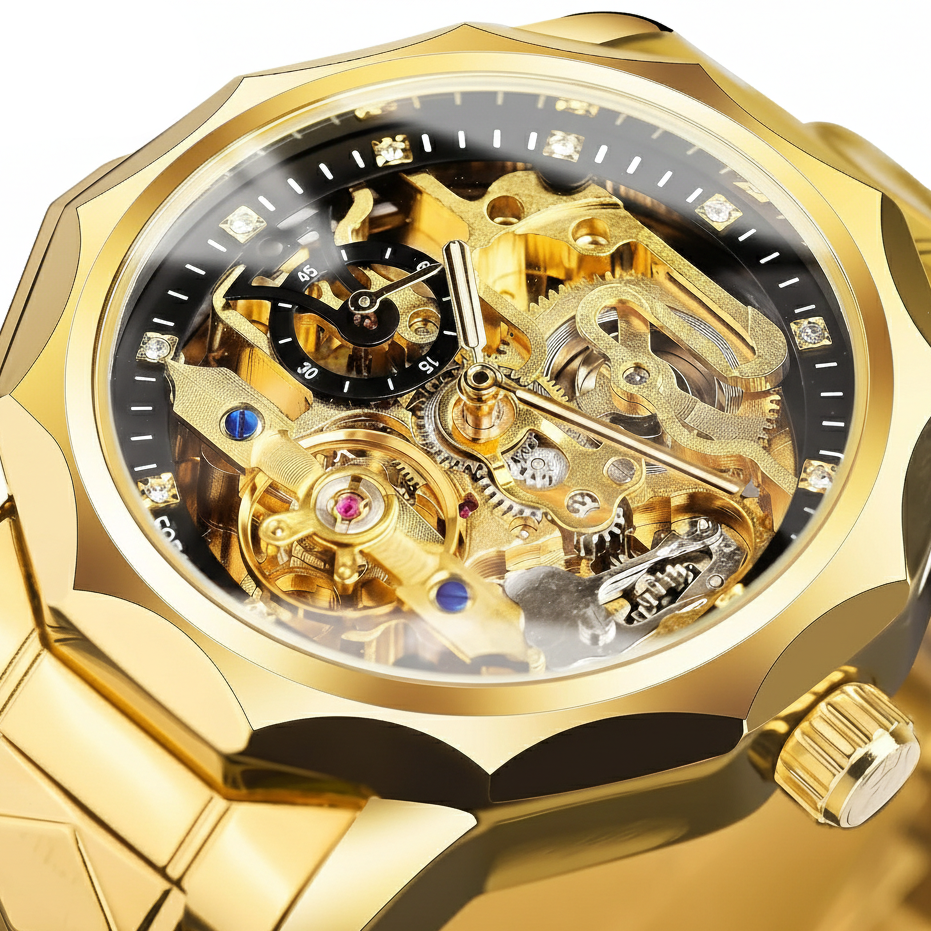RELOJ FORSINING GMT 1238 - AUTOMÁTICO ELEGANTE DORADO | FOR-25