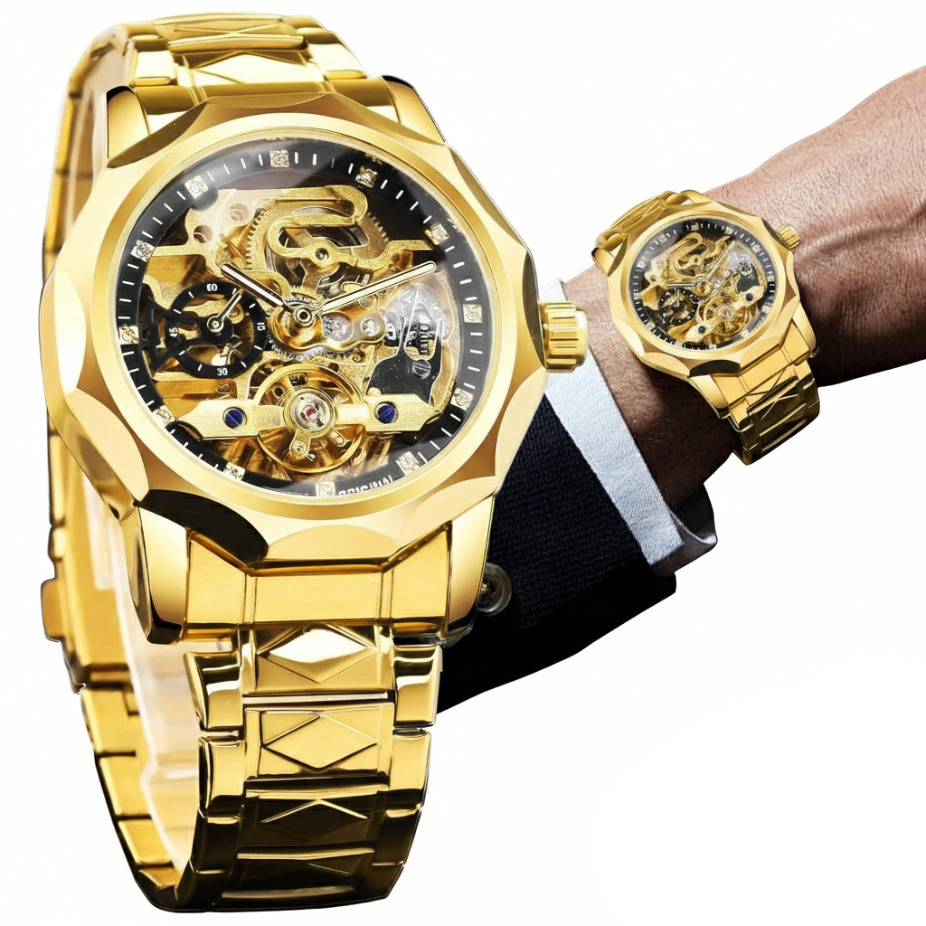 RELOJ FORSINING GMT 1238 - AUTOMÁTICO ELEGANTE DORADO | FOR-25