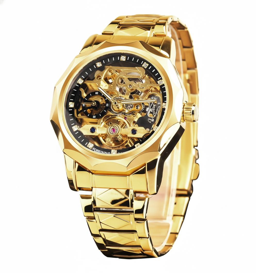 RELOJ FORSINING GMT 1238 - AUTOMÁTICO ELEGANTE DORADO | FOR-25