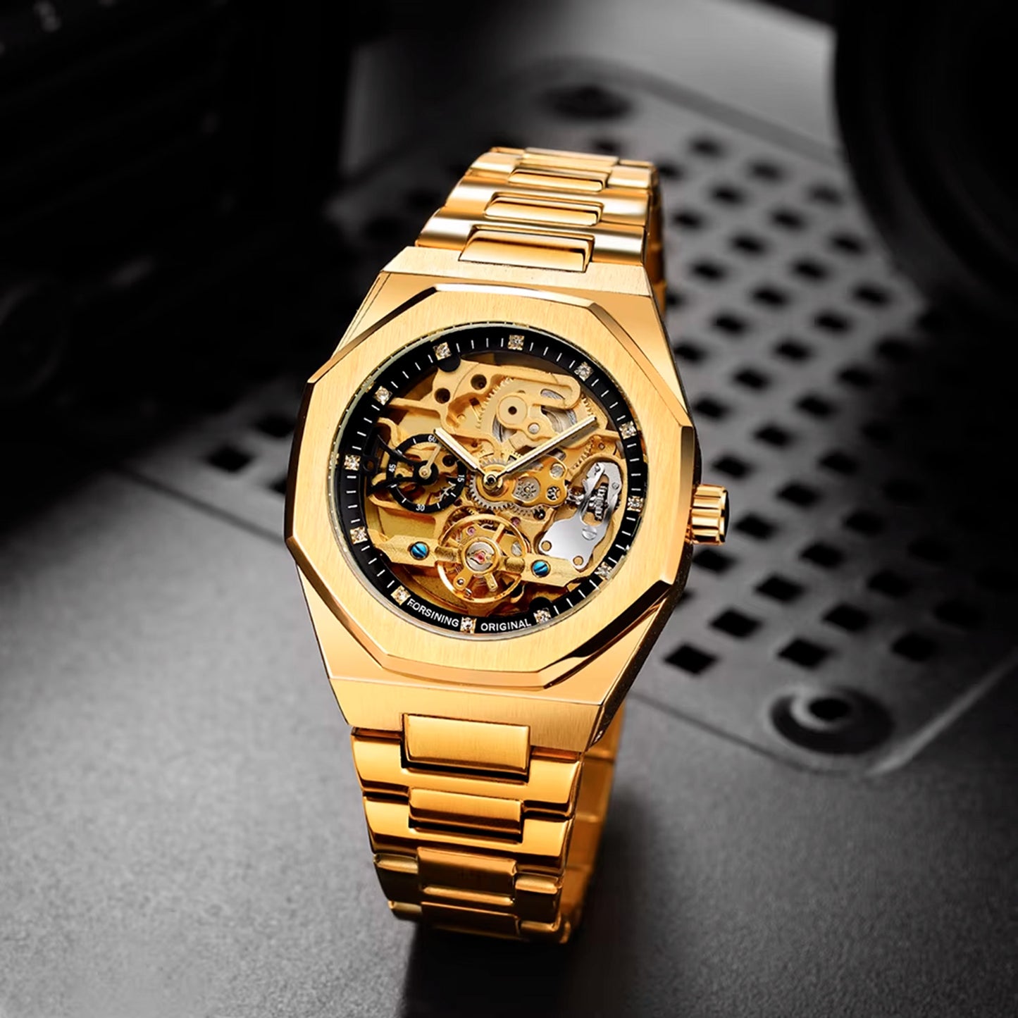 RELOJ FORSINING 100 ORIGINAL AUTOMÁTICO NEGRO, PLATEADO, DORADO | FOR-28 , FOR-29, FOR-30