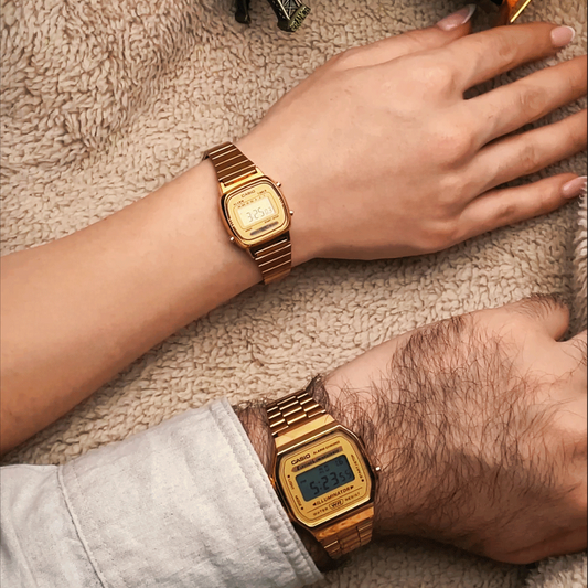 A168W / LA-670 | RELOJ CASIO DE ACERO PARA PAREJA | SKU: CAS-149 / CAS-215