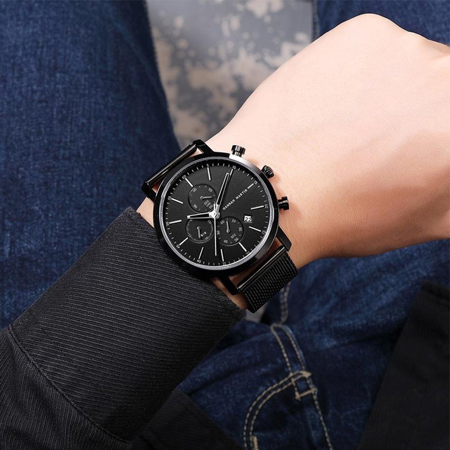 RELOJ HANNAH MARTIN ELEGANTE NEGRO | SKU: HAN-5, HAN-61, HAN-66, HAN-100, HAN-101, HAN-102