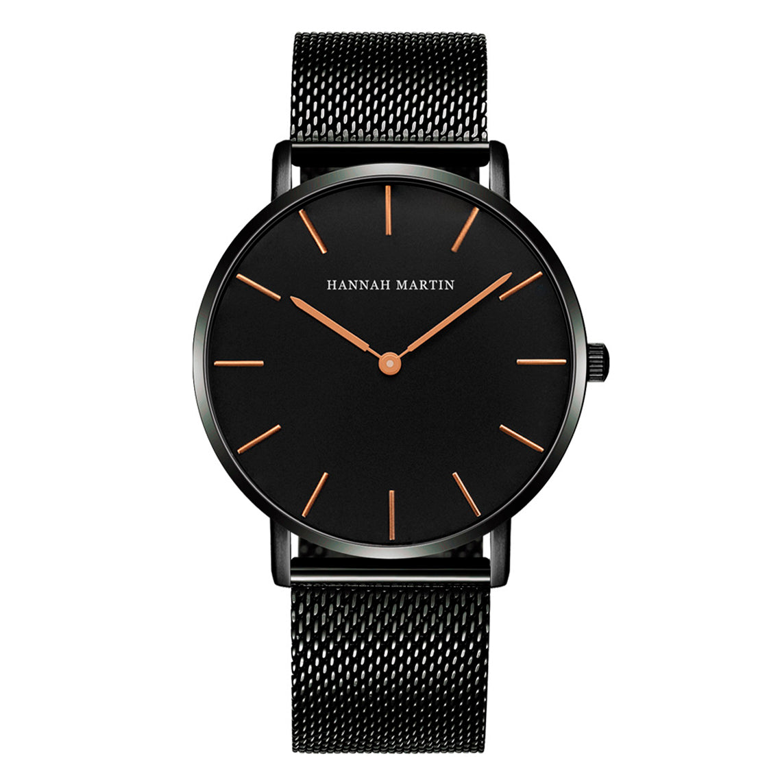RELOJ HANNAH MARTIN ORIGINAL ELEGANTE NEGRO Y PLATEADO HM-CH02 | HAN-43 - HAN-44