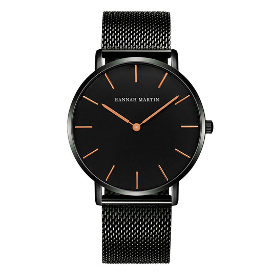 RELOJ HANNAH MARTIN ORIGINAL ELEGANTE NEGRO  HM-CH02 | HAN-44