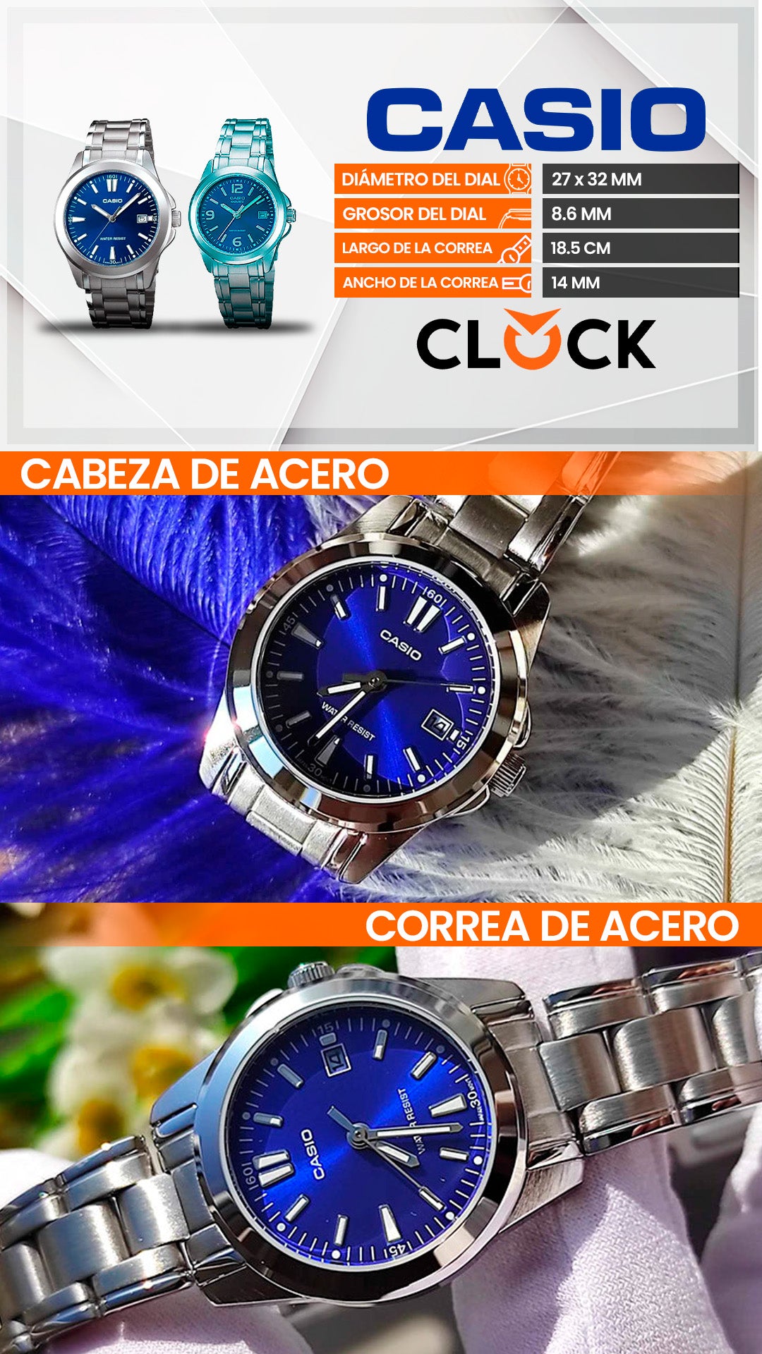 LTP-1215A | RELOJ PARA MUJER CASIO - AZUL
