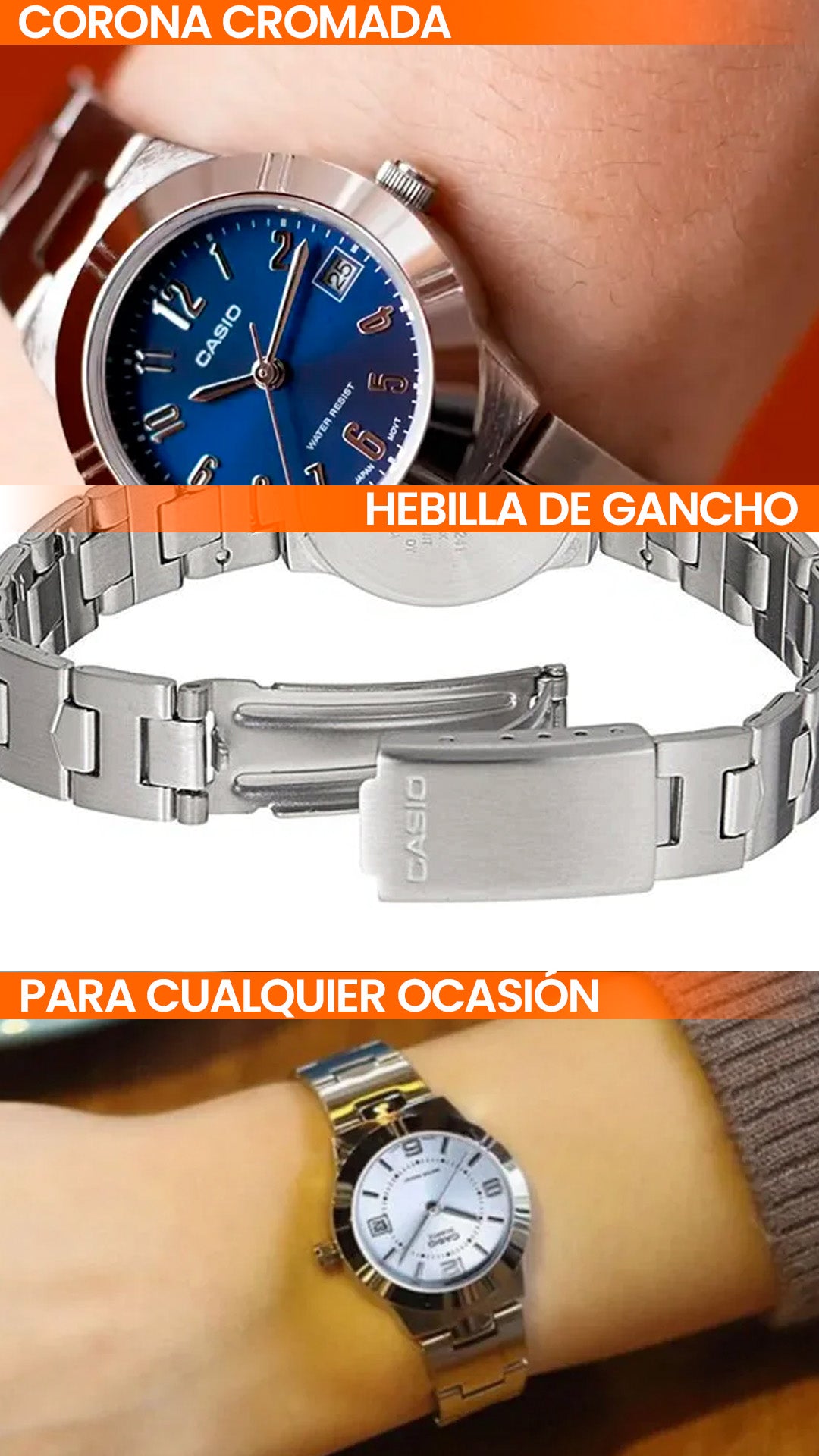 LTP-1241D | RELOJ PARA MUJER CASIO - CELESTE Y AZUL