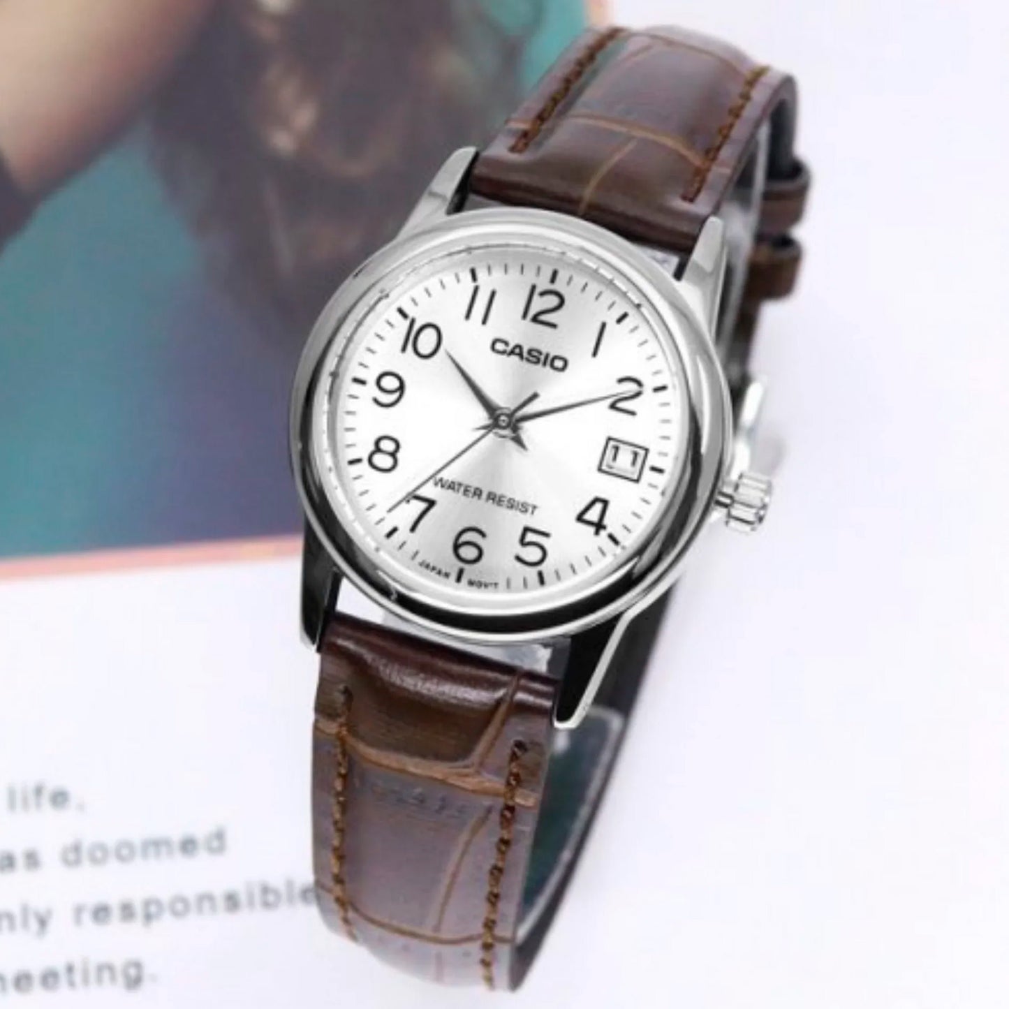 LTP-V002L-7B2UDF | RELOJ  DE CUERO PARA MUJER CASIO - MARRÓN