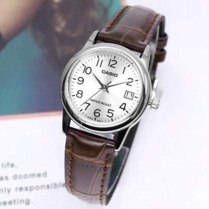 LTP-V002L-7B2UDF | RELOJ  DE CUERO PARA MUJER CASIO - MARRÓN
