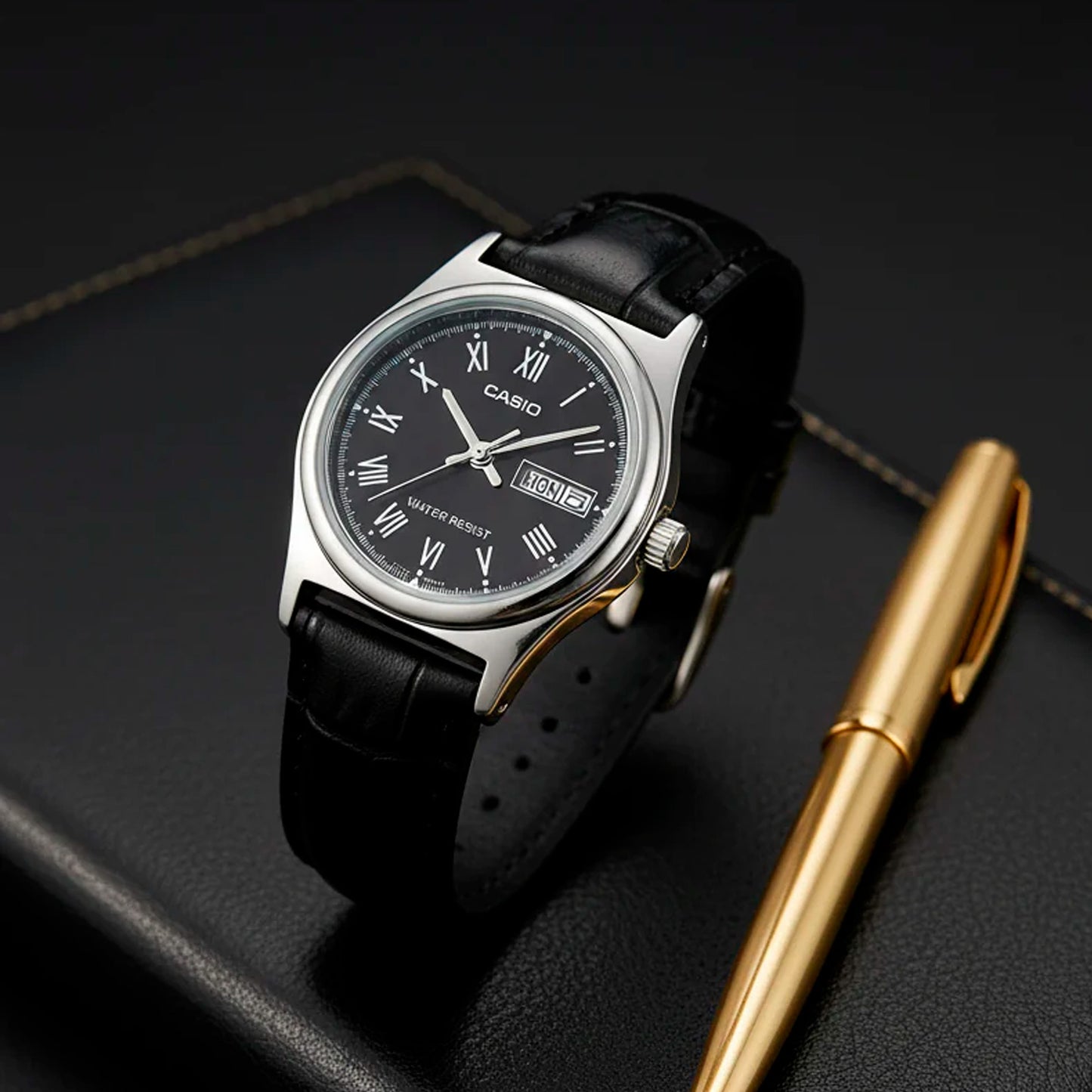 LTP-V006L-1BUDF | RELOJ DE CUERO PARA MUJER CASIO - NEGRO