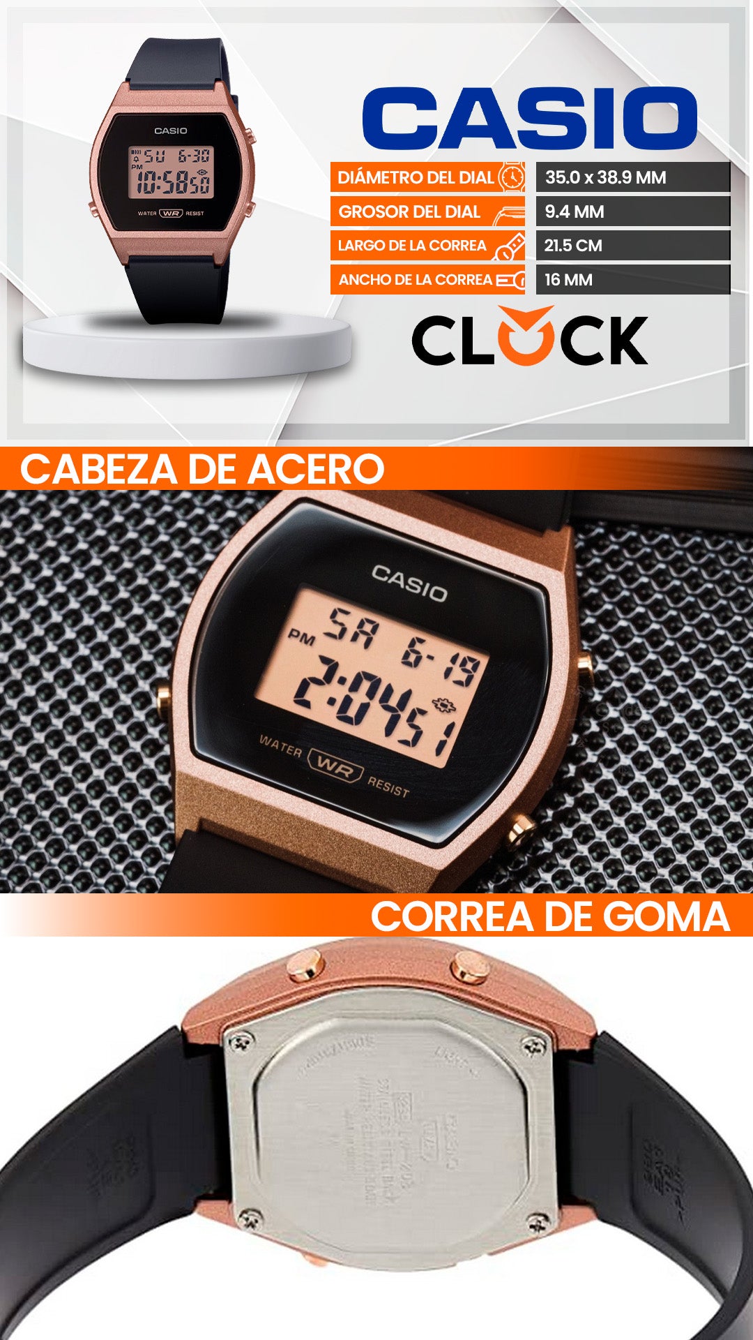LW-204-1ADF | RELOJ PARA MUJER CASIO - NEGRO