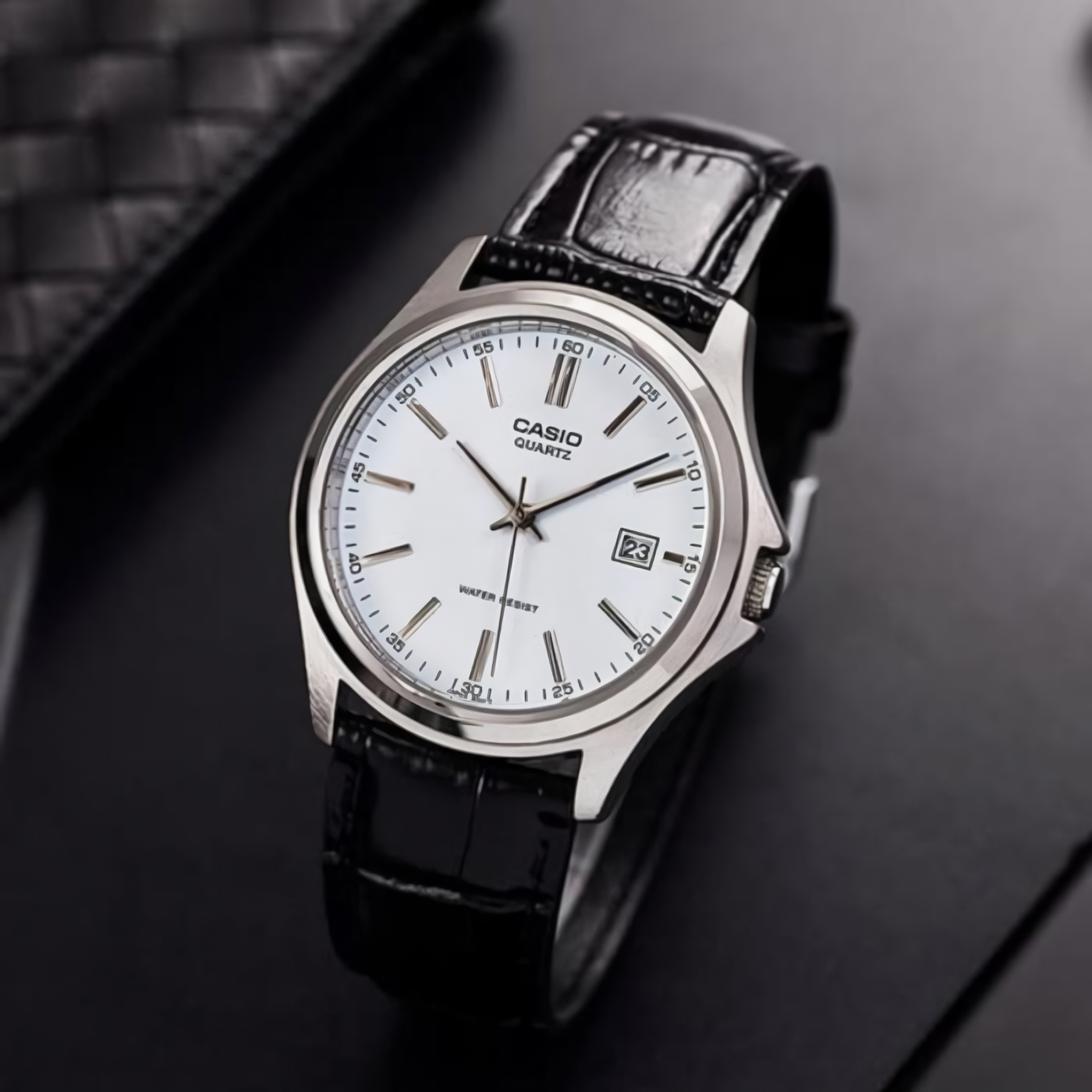 MTP-1183 | RELOJ CASIO ORIGINAL DE CUERO DORADO/NEGRO