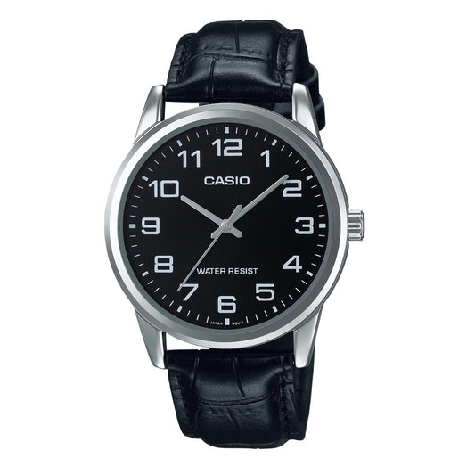 MTP-V001L-1B/LTP-V001L-1B RELOJ CASIO DE CUERO PARA PAREJA DE COLOR NEGRO | CAS-40, CAS-229