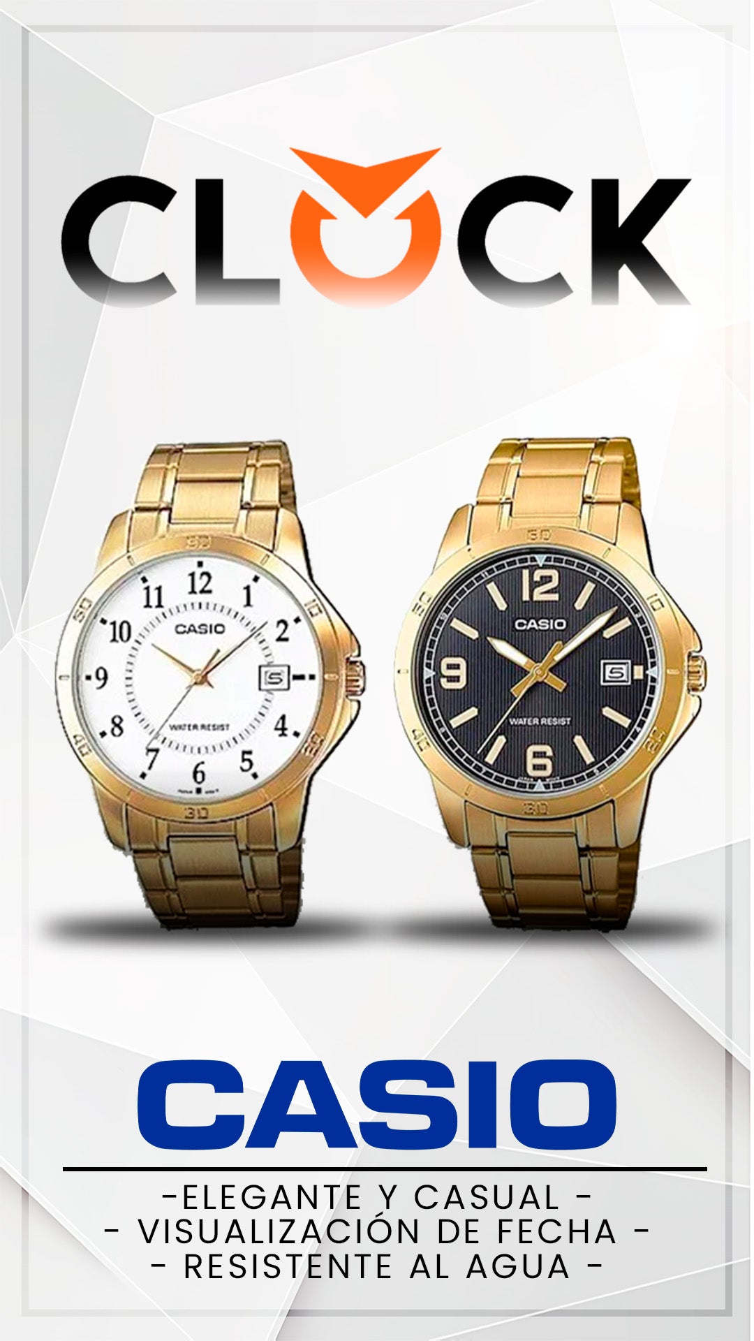 MTP-V004G | RELOJ PARA HOMBRE CASIO - DORADO NEGRO Y BLANCO