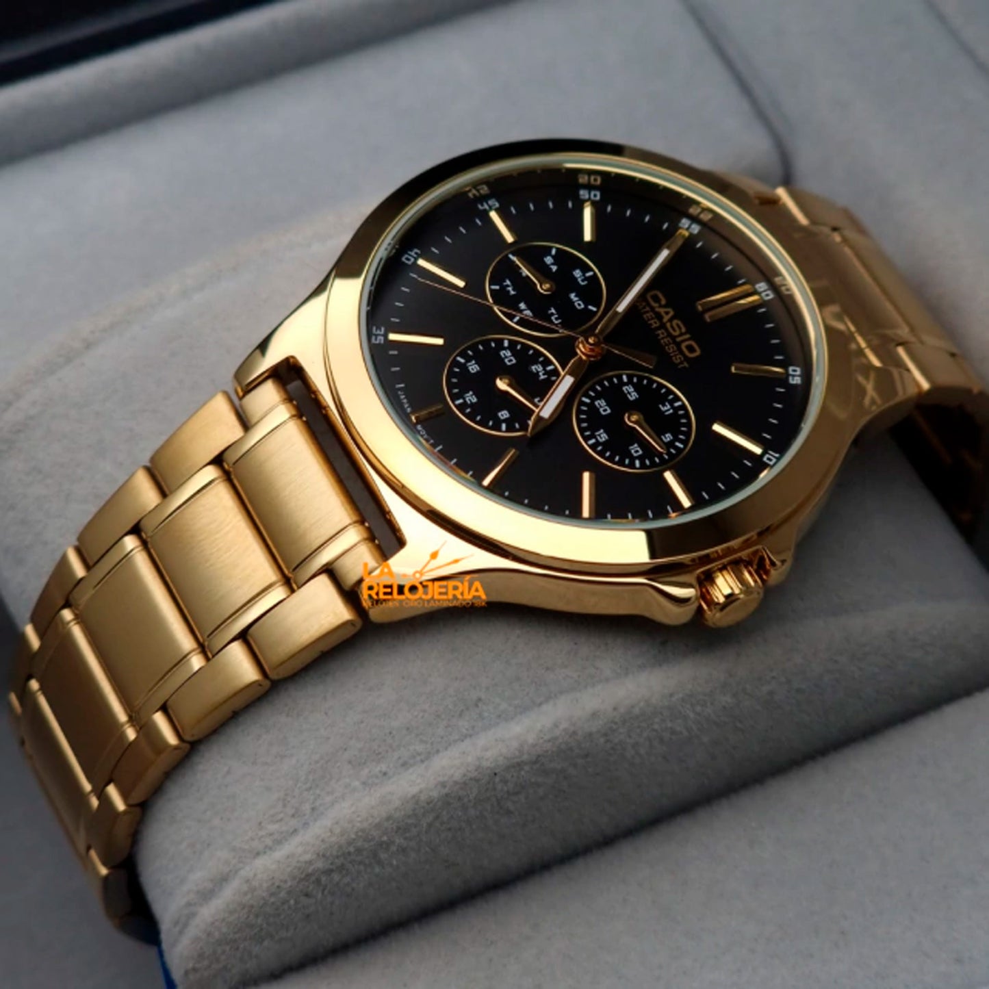 MTP-V300G-1AUDF | RELOJ DE ACERO PARA HOMBRE CASIO - DORADO NEGRO