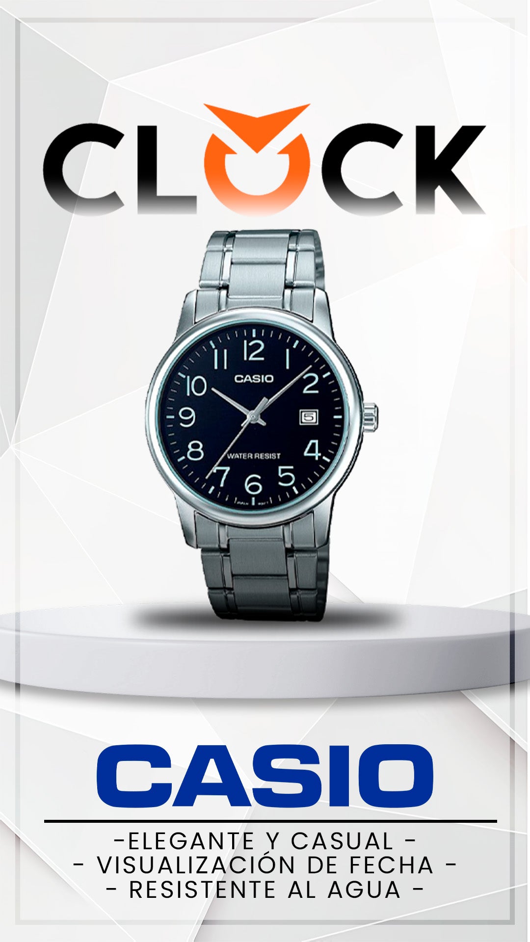 MTP-V002 | RELOJ CASIO ORIGINAL DE ACERO DORADO/PLATEADO