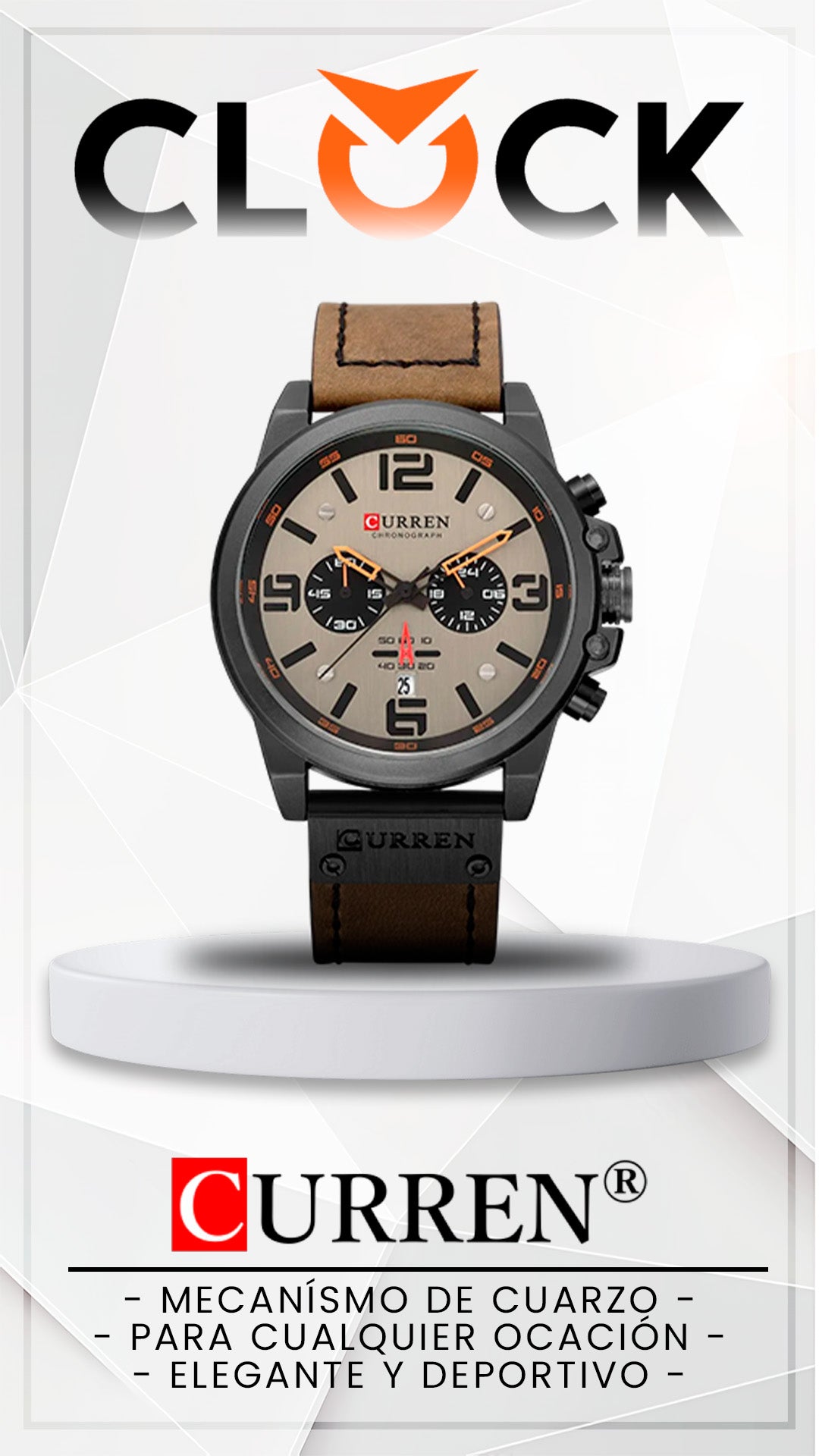 RELOJ CURREN 8314 ORIGINAL MARRÓN Y NEGRO | CUR-27, CUR-87, CUR-110