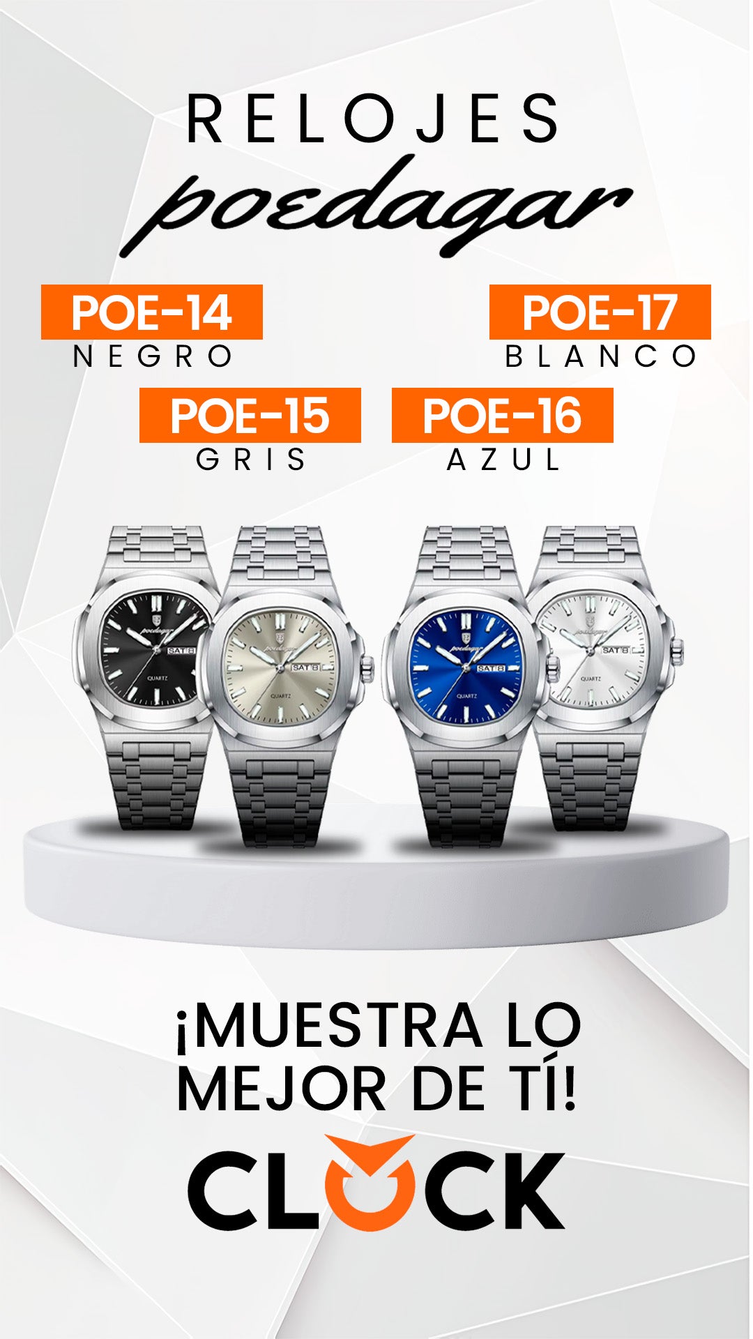 RELOJ POEDAGAR ORIGINAL - ELEGANTE | POE-14, POE-15, POE-16, POE-17, POE-65