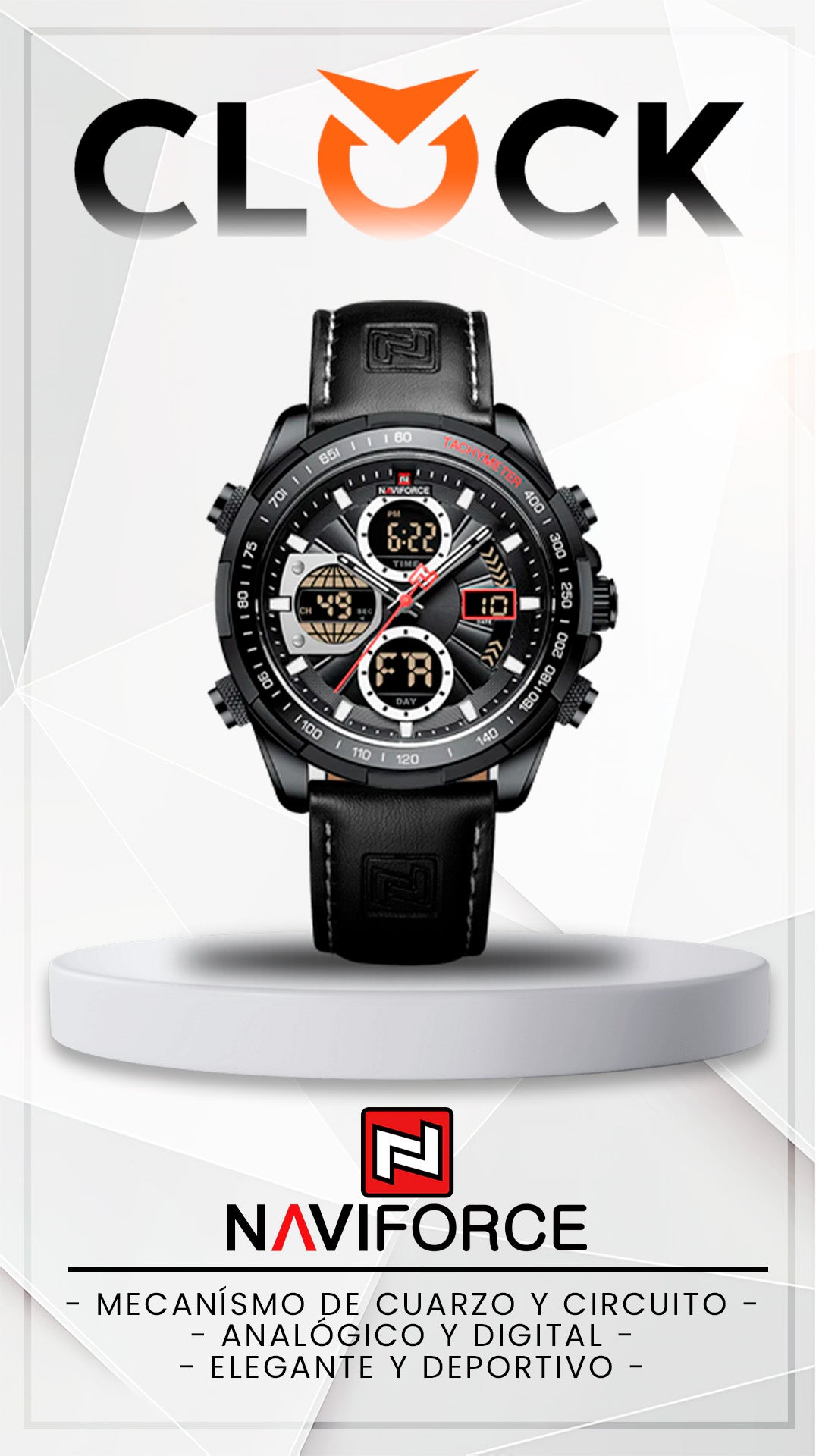 RELOJ NAVIFORCE 9197 ORIGINAL NEGRO Y VERDE | NAV-67, NAV-68
