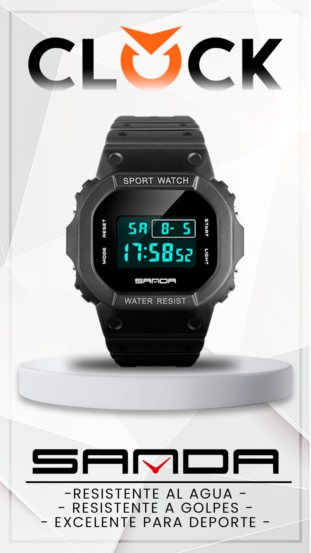 RELOJ SANDA ORIGINAL 2107 NEGRO DEPORTIVO CASUAL | SAN-35
