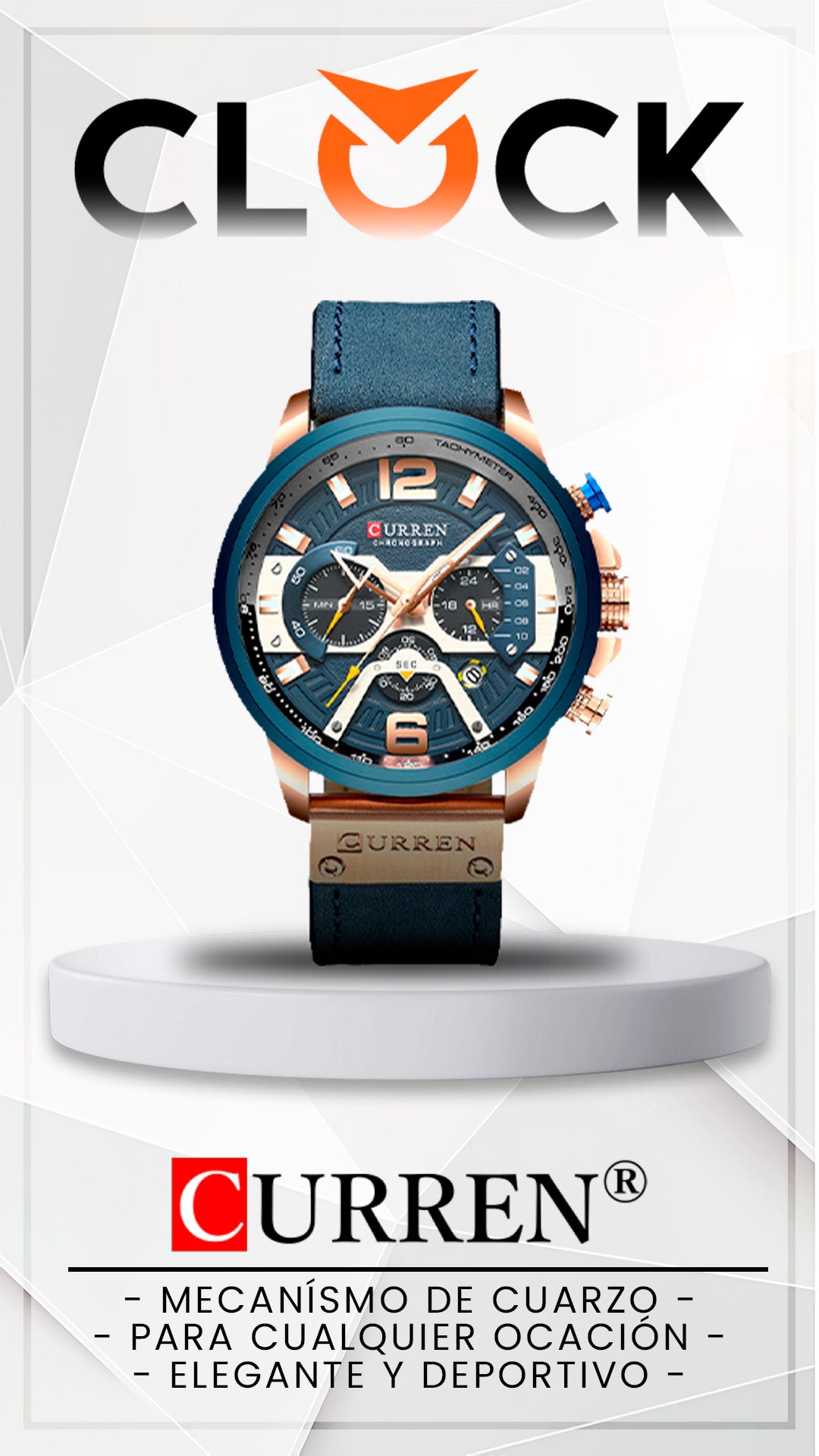 RELOJ CURREN 8329 ORIGINAL NEGRO, AZUL Y MARRÓN | CUR-28, CUR-29, CUR-56, CUR-117