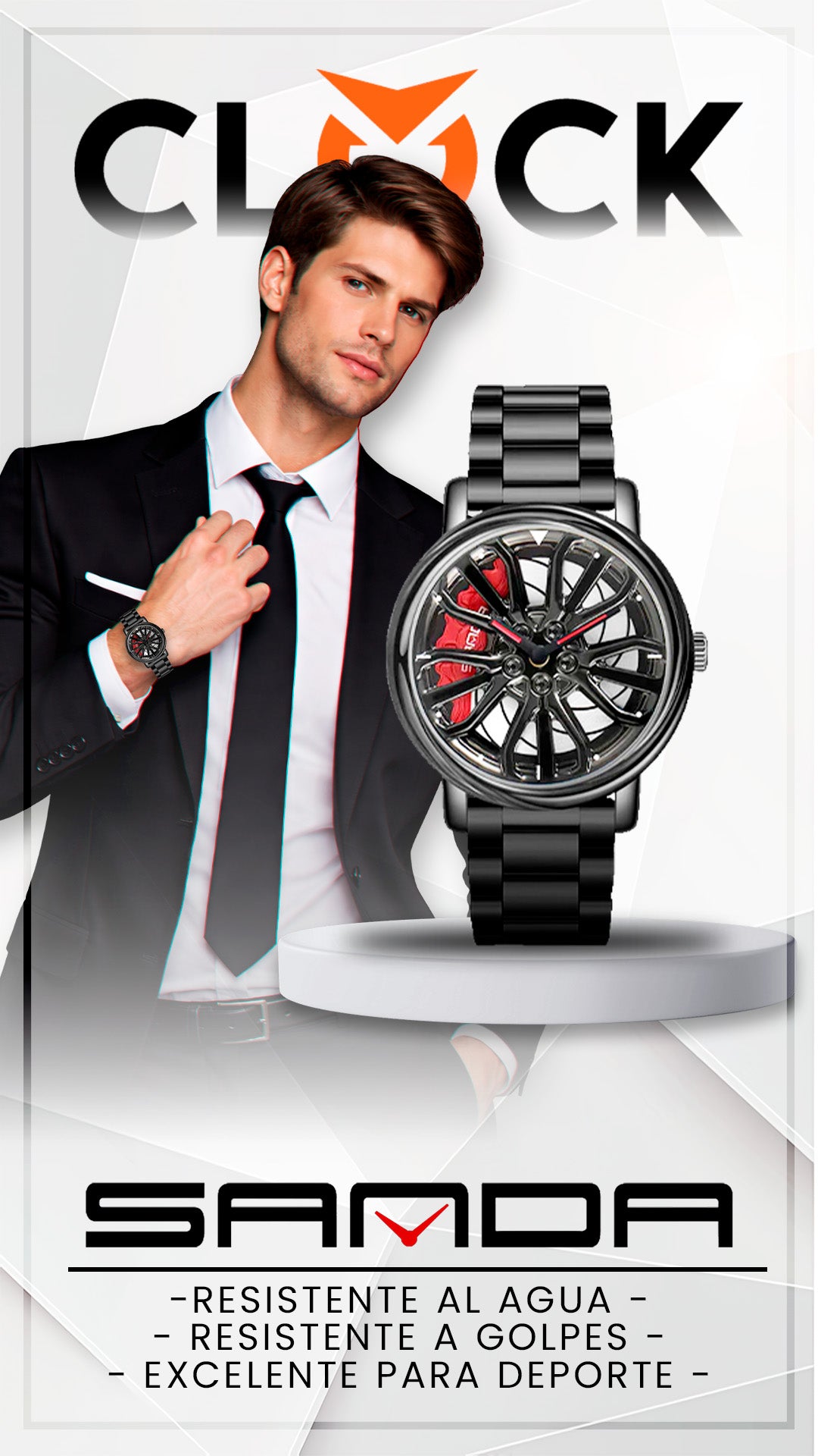 RELOJES SANDA ORIGINAL CASUAL NEGRO Y PLATEADO | SAN-54, SAN-55