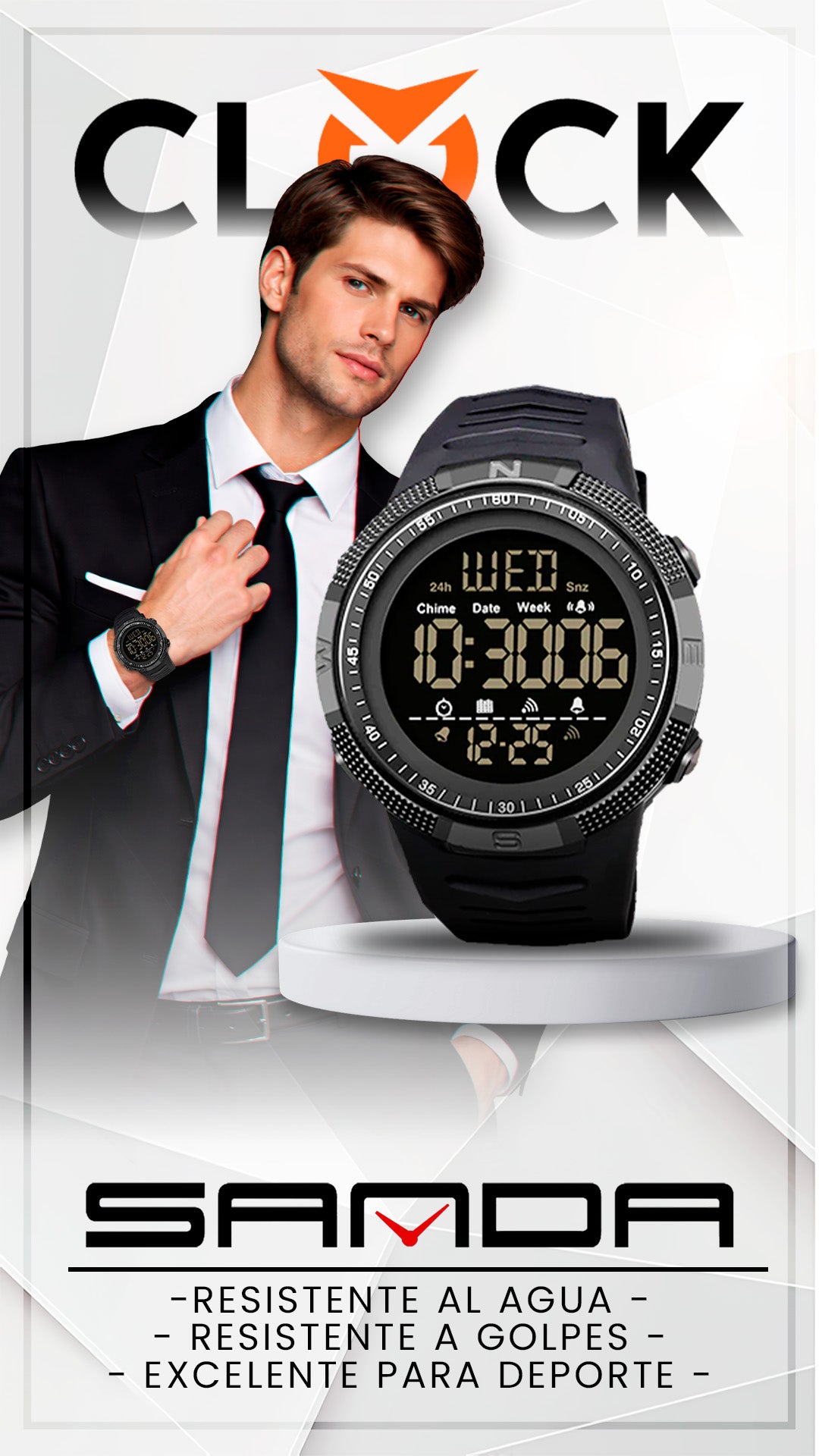 RELOJ SANDA 6014 FUTURISTA NEGRO| SAN-22 | SAN-124